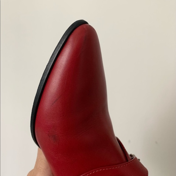 Saint Laurent Red Monk Strap Ankle Boots 38 - Picture 11 of 16